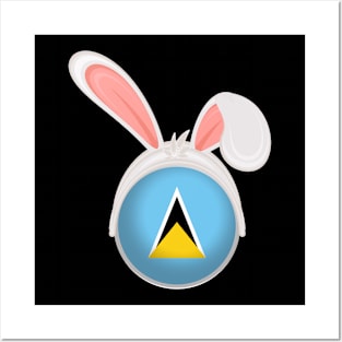 happy easter St Lucia bunny ears flag cute designs Posters and Art